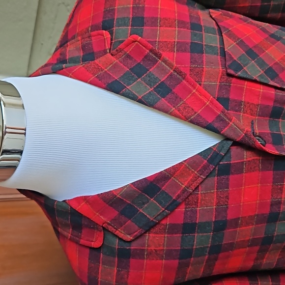 VINTAGE PENDLETON BLAZER SPORT COAT 100% WOOL M MEDIUM PLAID 1950s MEN'S - Picture 2 of 8